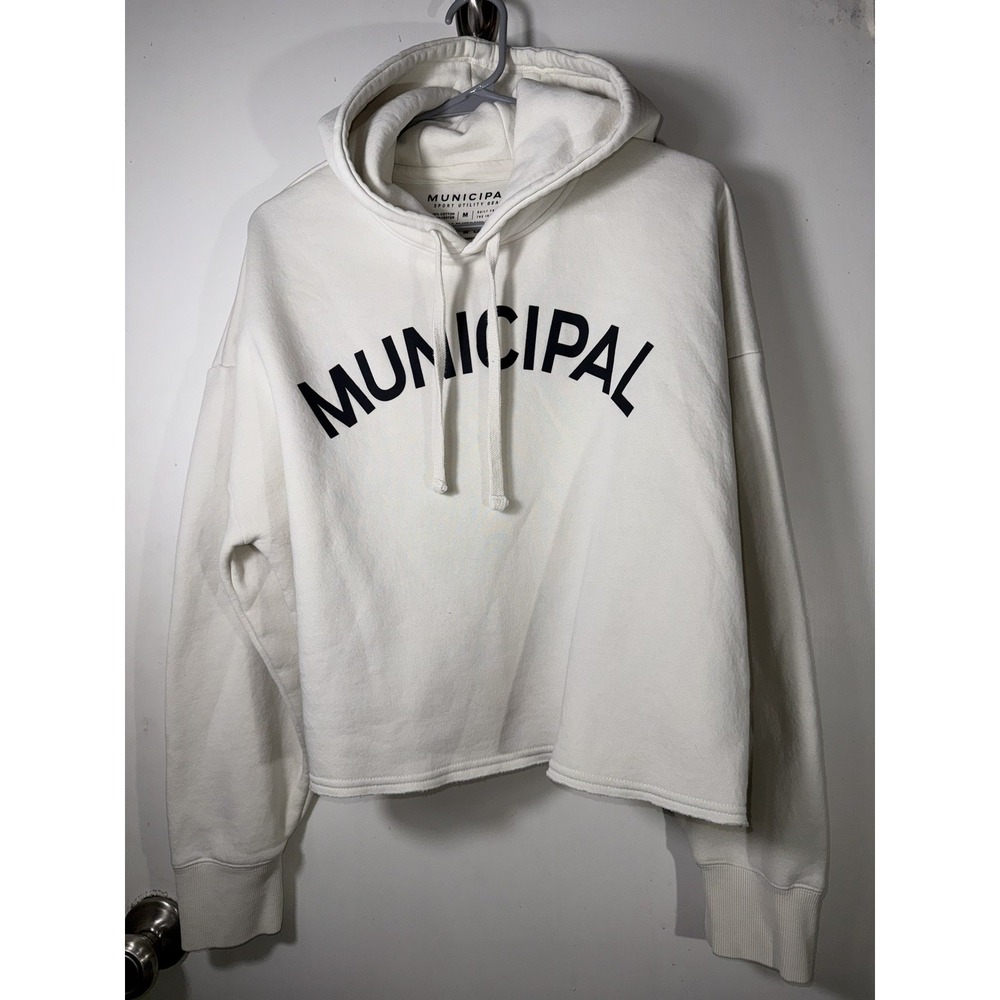 Municipal Hoodie Crop - Size Medium - Natural/Black